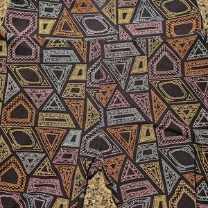 LuLaRoe Gray and Gold Patterned Leggings